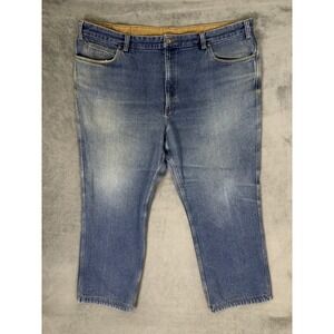 Duluth Jeans Mens 48x30 Blue Medium Wash Relaxed Fit Straight Workwear